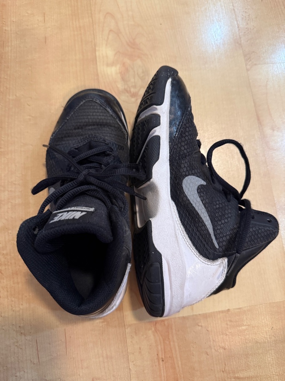 Nike Kids Black and White High-Top Sneakers